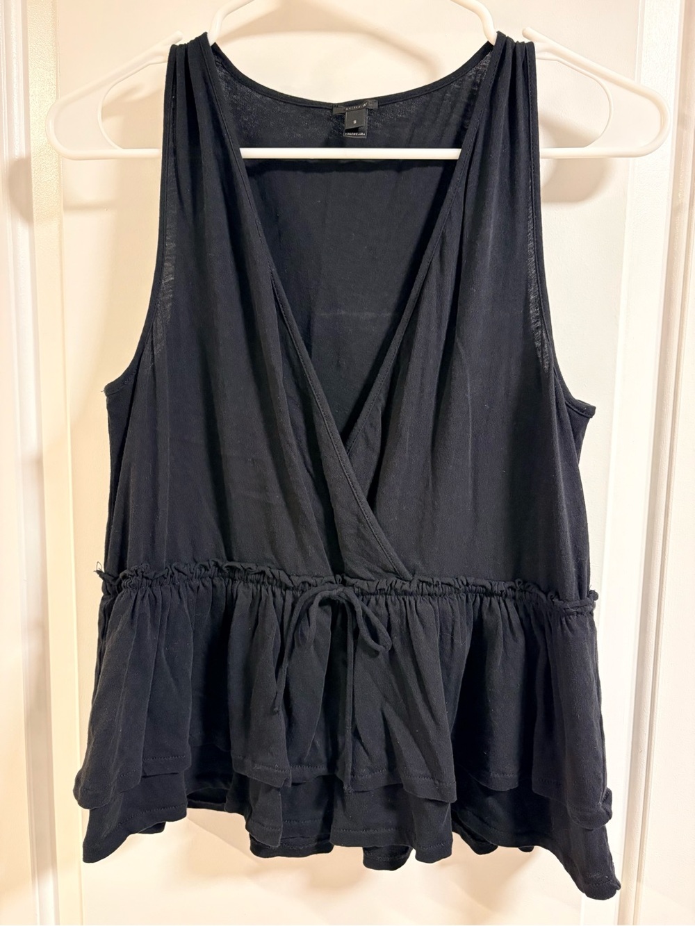 Tiered Ruffle Faux-Wrap Tank